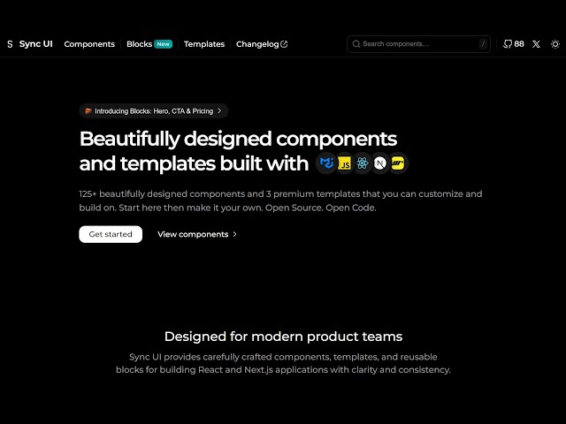 Sync UI: 125+ React/Next.js Components Built with MUI and Motion