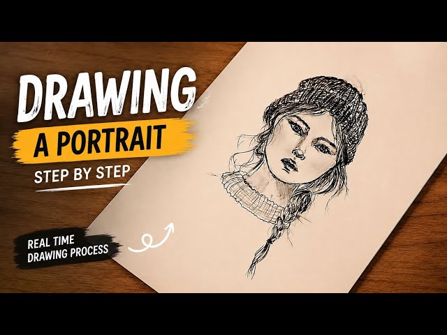 Realistic Portrait Drawing with Pencil | Step-by-Step Face Drawing Tutorial