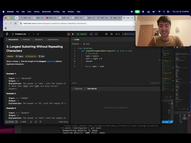 (Amateur Attempts) Leetcode 3: Longest Substring Without Repeating Characters