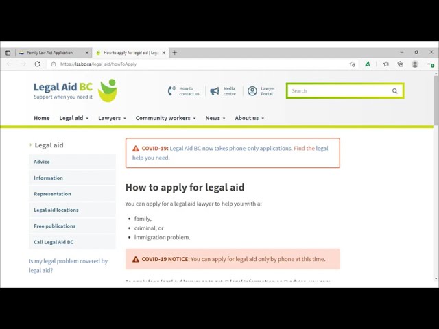 Family Law – Provincial Court Family Law Act Online Forms Service Tutorial