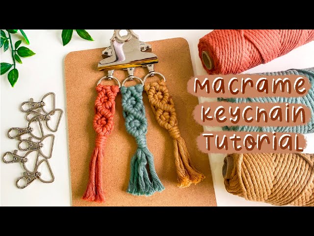 Macrame Keychain TUTORIAL#1 | DIY Keychain for beginners | Easy pattern STEP BY STEP  | WeaveyStudio
