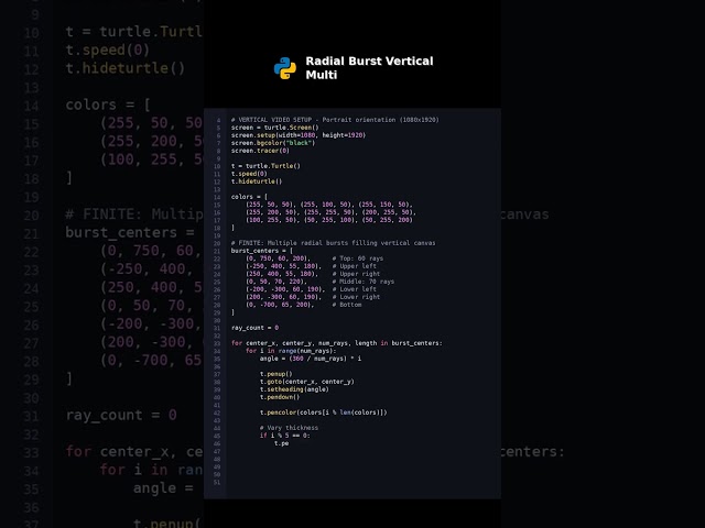 Radial Burst Vertical Multi #verticalbursts