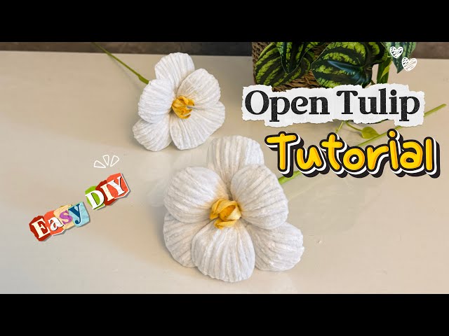 Open Tulip Tutorial | DIY Pipe Cleaner Flowers 🤍 #pipecleanercrafts #tutorial #tuliptutorial #diy 