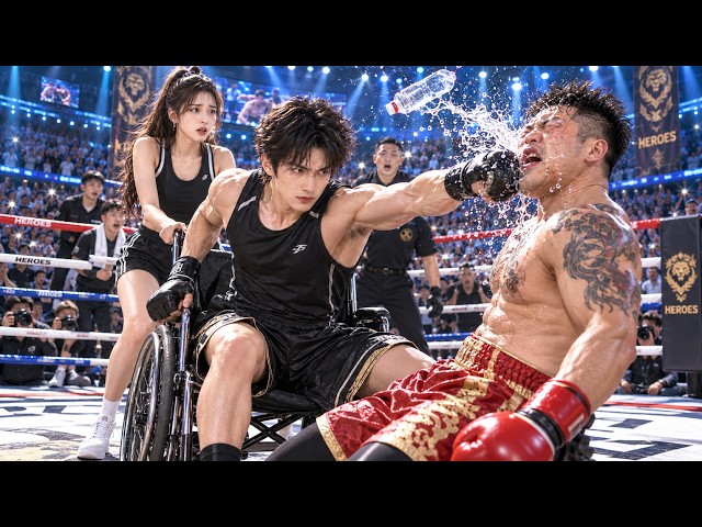 拳王大賽全場恥笑輪椅小夥，網紅拳手潑水羞辱他，殊不知他是隱退的傳奇拳王！一拳霸氣硬核反殺，逼得擂台霸主跪地求饒！#窮小子 #逆襲 #男頻 #爽文 #drama #短劇