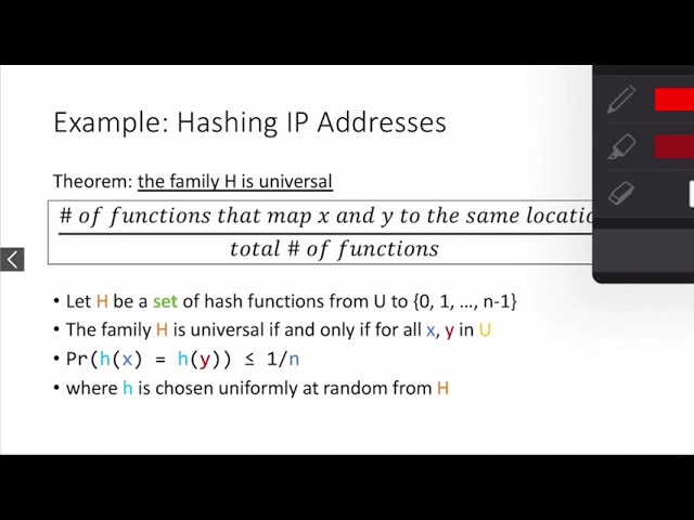 Universal Hashing 4: Proof