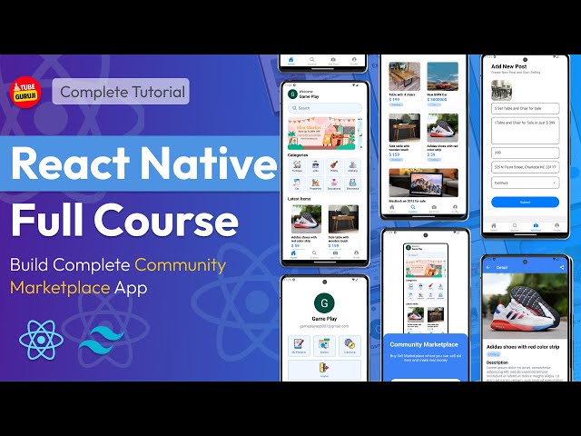React Native Full Stack Tutorial:  Expo, Firebase | Build Marketplace App