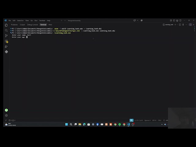 This video accepts basic information using assembly program. 