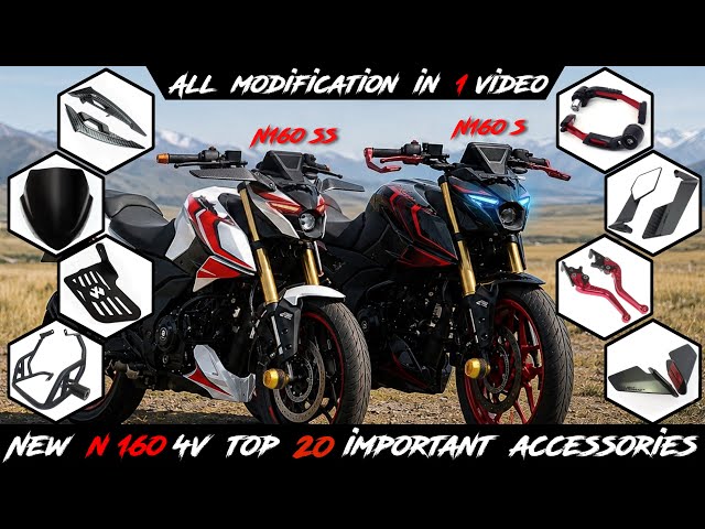 Pulsar N160 SS all accessories🔥| N160 SS Modification | N160 SS modified visor,DRL,mirror,PPF