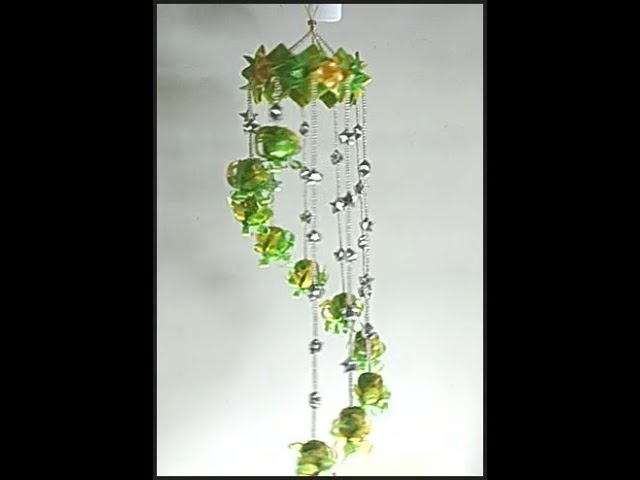 Origami Wind Chime made with paper ribbon. It's very easy you can DIY