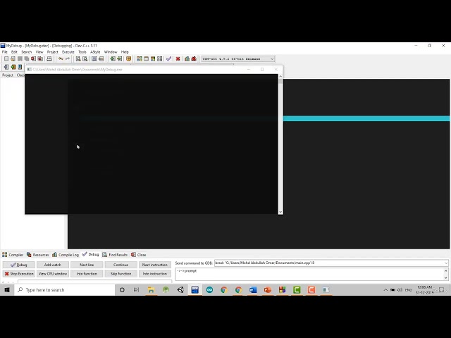 34 Debugging using Dev C++