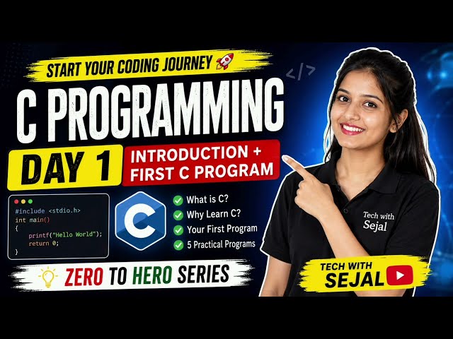 C Programming Tutorial for Beginners 🔥 | Learn C From ZERO | Day 1 | Engineering Students#c#diploma