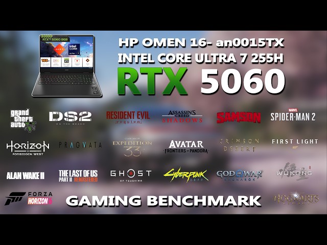 HP Omen 16 Intel Ultra 7 255H + RTX 5060 Gaming Test | 20 Games Benchmark Test |