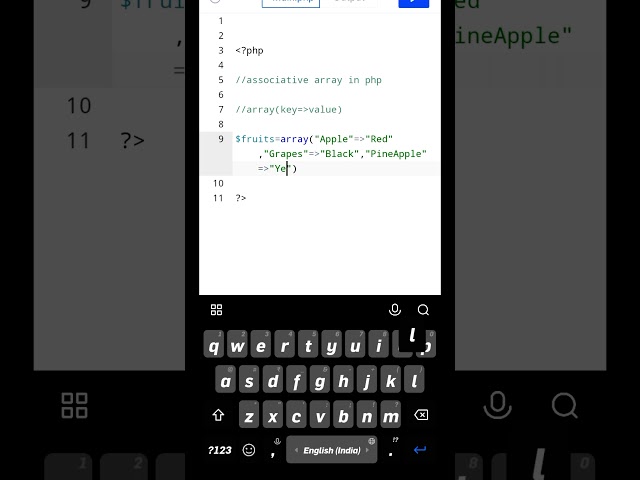 Associative Array In PHP#shorts #php #short