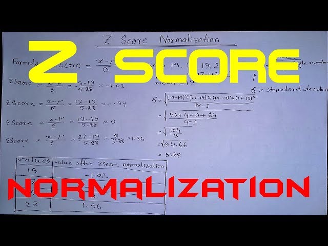Data Mining | Z Score Normalization | Normal Distribution | Z Score Formula