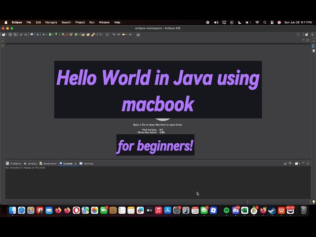 Hello World in Java with Eclipse on a MacBook!