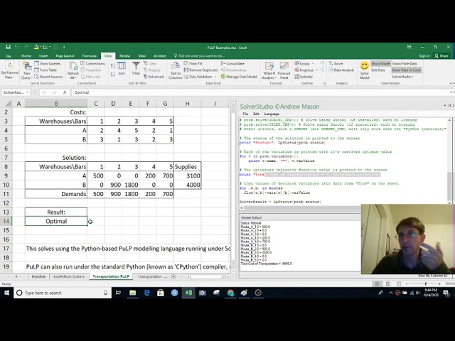 math560 M030r algebraic modeling language pulp solverstudio