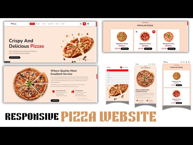 How to Make a Responsive Pizza Website Using Html , CSS and JavaScript | @TechnoWhiteFang