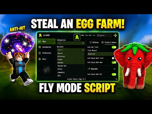 STEAL AN EGG Script - FLY MOD, GOD MODE, PETS PREDICTION, INSTANT STEAL, WEATHER PREDICTION (NO KEY)