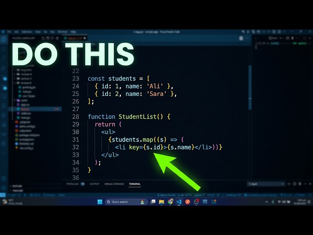 How To Use Rendering Lists & Keys | React JS Full Course Lecture 7