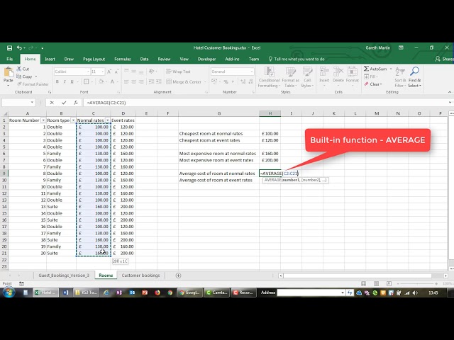 4 Basic MS Excel Built in Functions and BODMAS