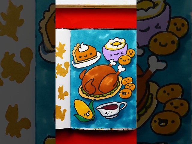 Sketchbook challenge - Thanksgiving food! 🥘 #artforkidshub
