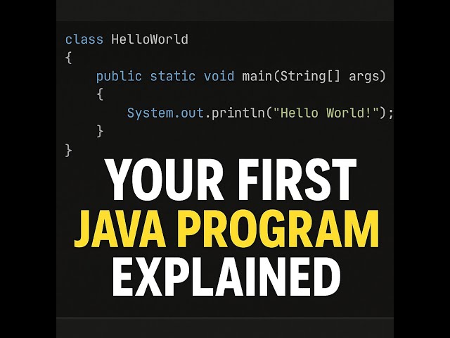 Java For Beginners: Your First Program Explained (Hello World Tutorial)