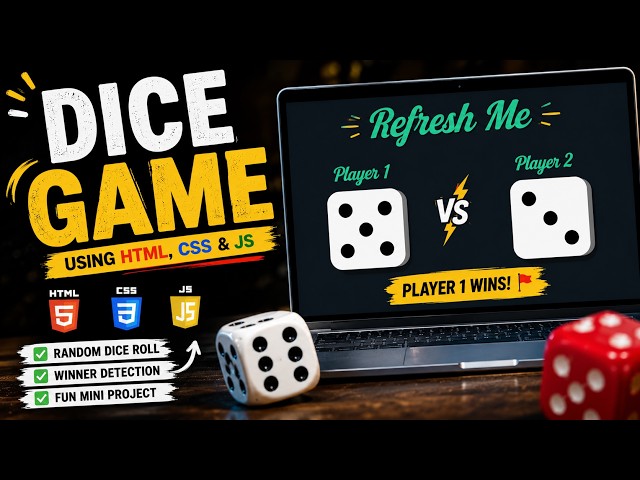 Build a Dice Game Using HTML, CSS & JavaScript | Beginner JavaScript Project