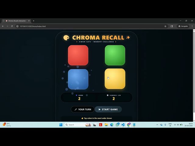 JavaScript Project: Build a Simon Game from Scratch