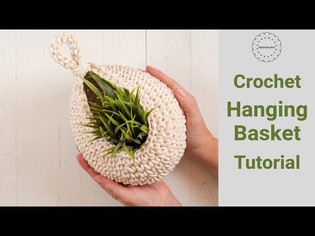 CROCHET HANGING BASKET TUTORIAL from 1 skein of Retwisst XXLace macrame yarn