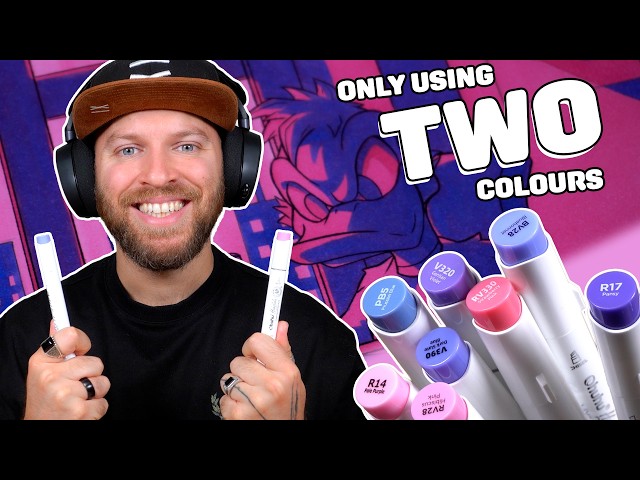 Using ONLY TWO Colours in a Colouring Book - This was FUN!