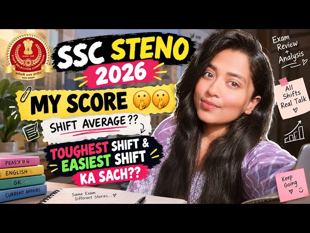 SSC STENO 2026🔥| MY SCORE 🤫🤫| SHIFT AVERAGE💥| TOUGHEST SHIFT???| ANSWER KEY 🔑#ssc #steno