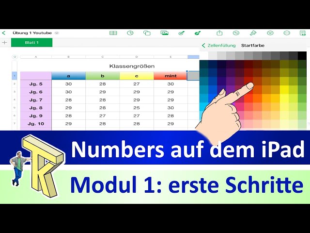 Numbers auf dem iPad - Modul 1: Erste Schritte (Tabellen erstellen, gestalten und speichern)