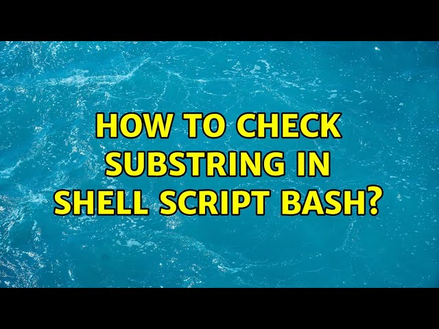 How to check substring in shell script bash? (2 Solutions!!)