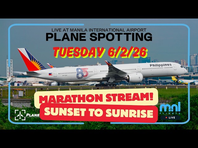 🔴 LIVE Manila Airport 12hrs Night Stream 🌙 | Real ATC + Close Up Plane Spotting | RPLL