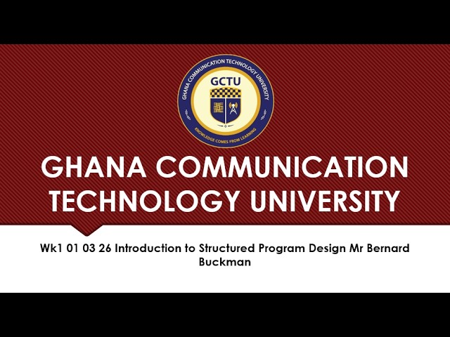 Wk1   01 03 26   Introduction to Structured Program Design   Mr  Bernard Buckman