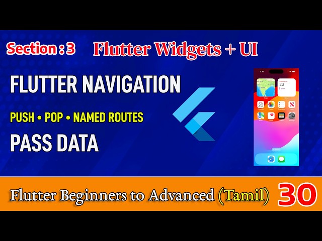 Flutter Navigation Tutorial in Tamil | Push, Pop, Named Routes & Passing Data | Dilip Coder
