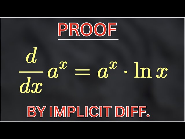 Derivative of exponential functions - Proof by implicit/logarithmic differentiation