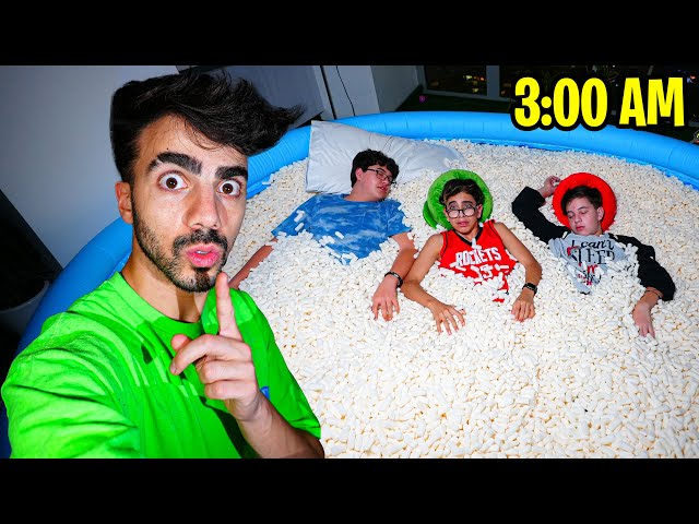 WE SPENT A NIGHT IN THE CHEETOS POOL