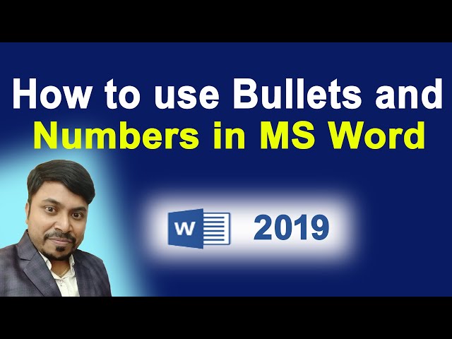 How to use Bullets and Numbers in Microsoft Word