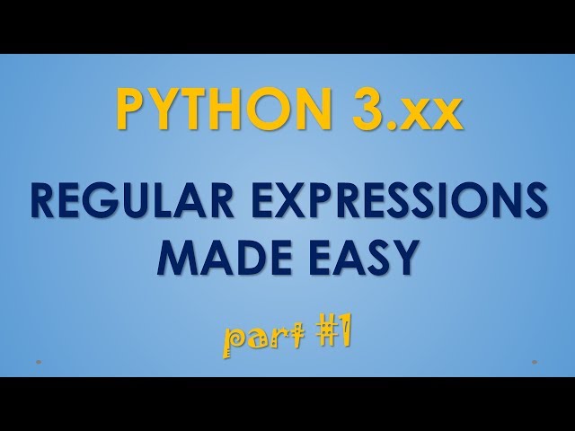 Python Regular Expressions - part #1