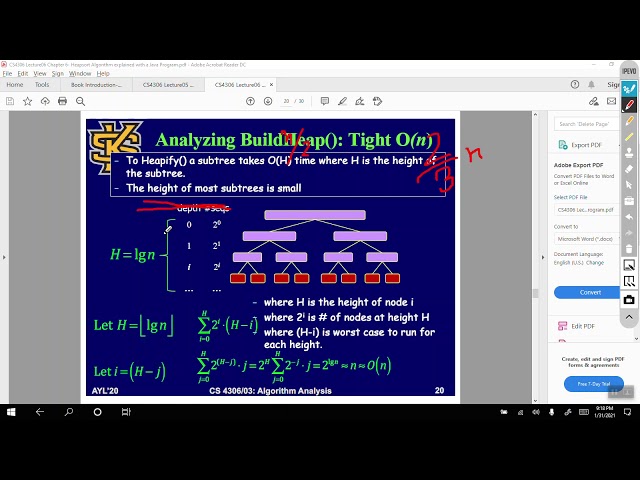 L06CS4306W01Sp21 Chapter 6  Heapsort Algorithm explained with a Java Program
