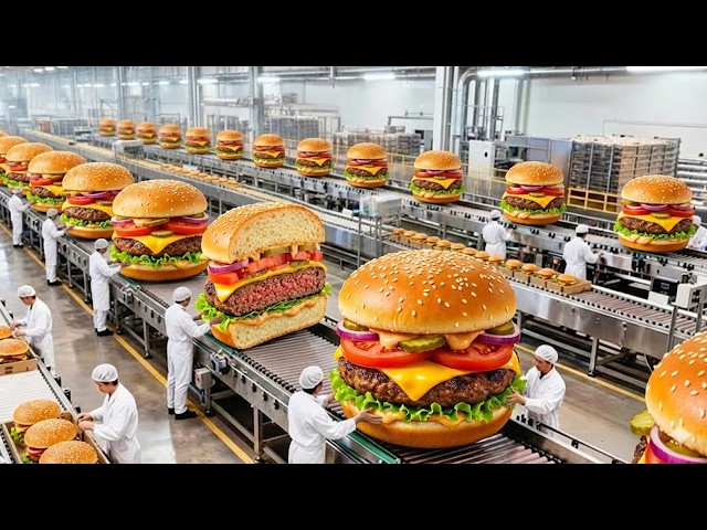 How McDonald's Hamburgers Is Made in a Factory: Hamburgers Factory Process