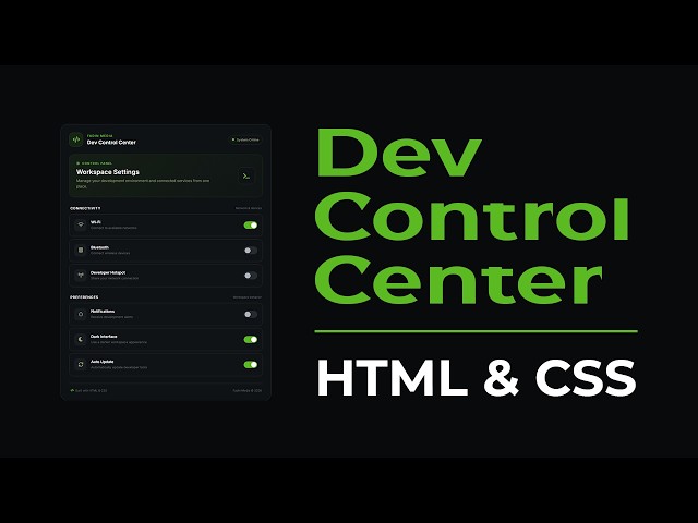 Build a modern Dev Control Center Custom Checkbox using HTML & CSS!