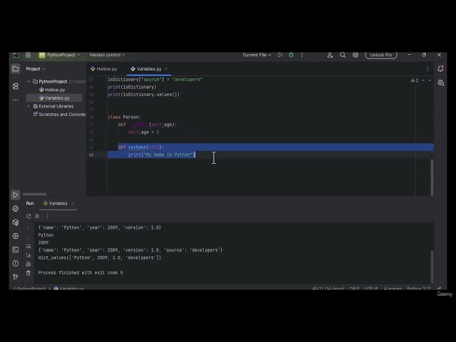 61. Python Variables 3: Class and Object