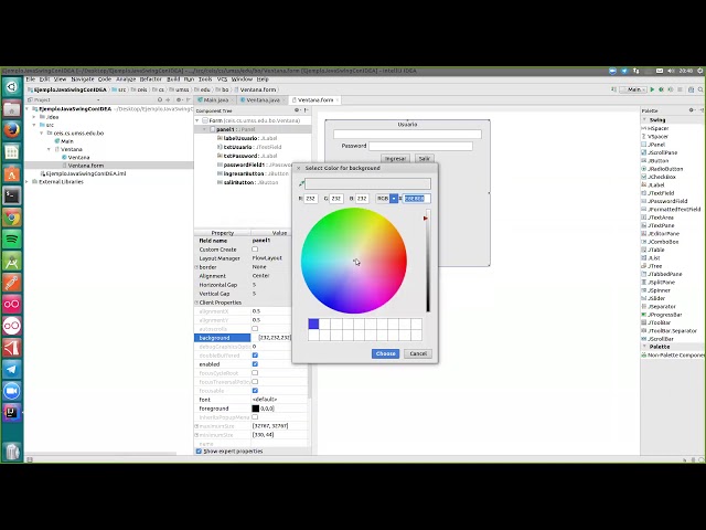 Aplicación Java Swing con GUI Form de IntelliJ IDEA