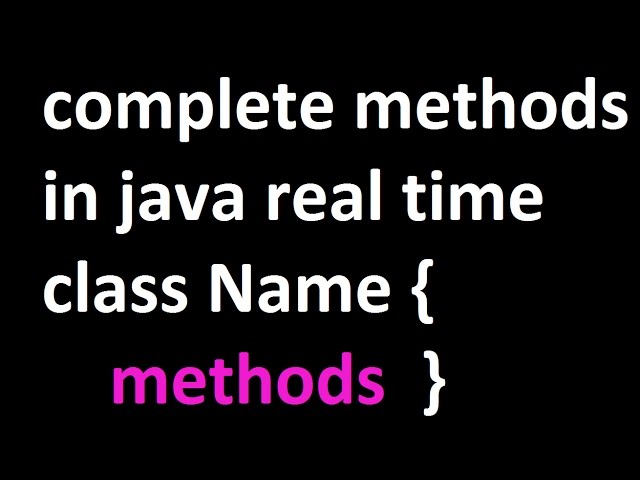 Methods in java // java real time projects level
