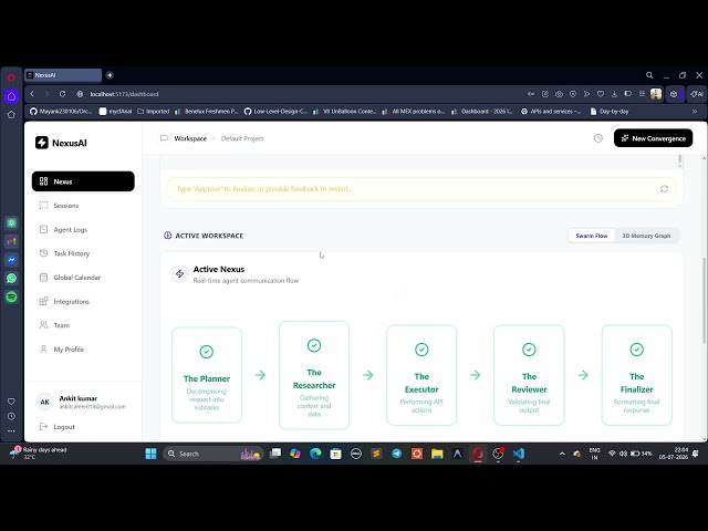 MultiAgent AI Orchestrator Platform using FastAPI and React and in memory Layer Cognee