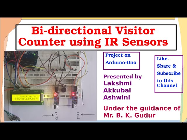 Bi-directional Visitor Counter using Arduino and IR Sensors
