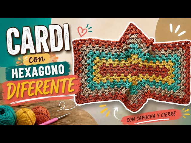 GRANNY HEXAGONAL "DISTINTO" para crear CARDIGAN más fácil y rápido ✨🙌🏻🧶🪡 Tutorial CROCHET