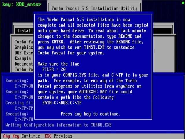 Turbo Pascal 5.5 - Automated Floppy Install (dosbox-automation)